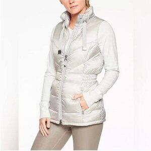 Athleta Moonlight Grey Banner Peak Goose Down Double Zip Vest Women’s Medium